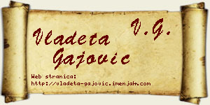 Vladeta Gajović vizit kartica